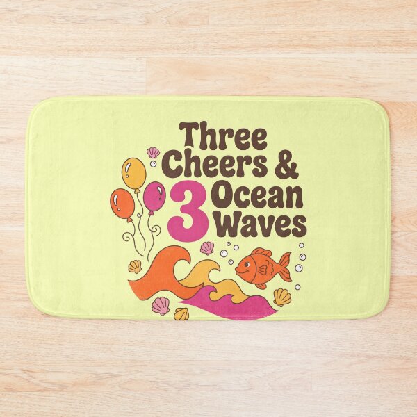 Item preview, Three Cheers & Ocean Waves 3rd Birthday – Cute Fish Ocean Birthday Design designed and sold by Sea Gem.