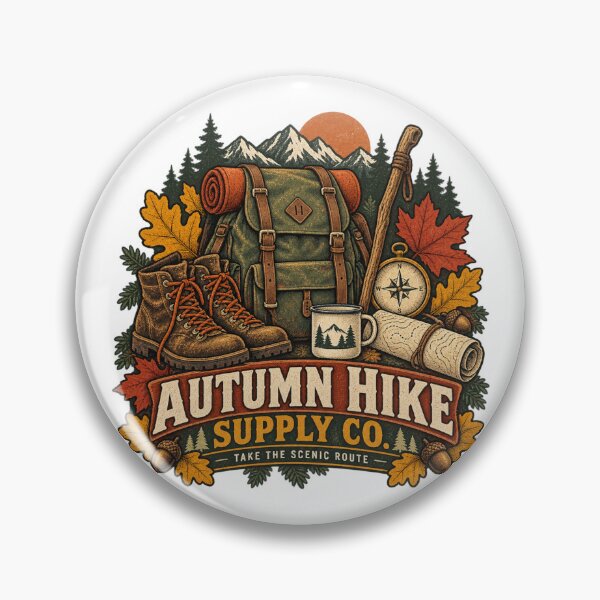 Item preview, Autumn Hike Supply Co Vintage Hiking Design designed and sold by Golden Era Studio.