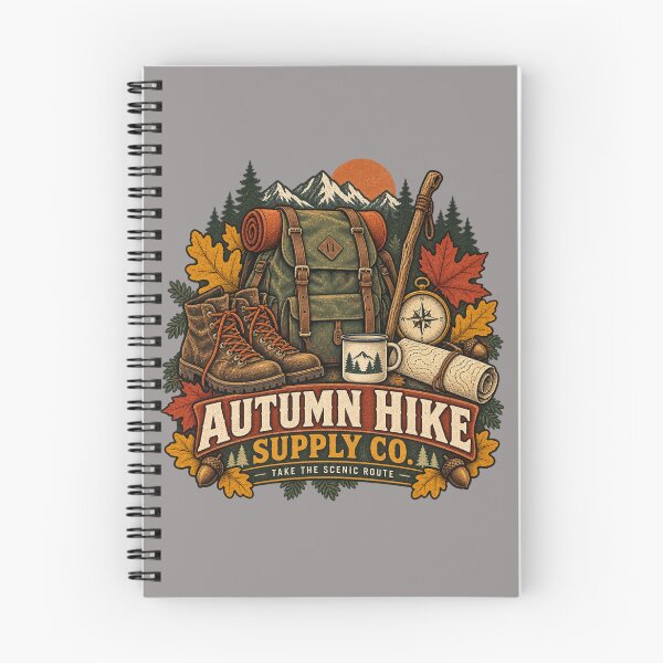 Item preview, Autumn Hike Supply Co Vintage Hiking Design designed and sold by Golden Era Studio.