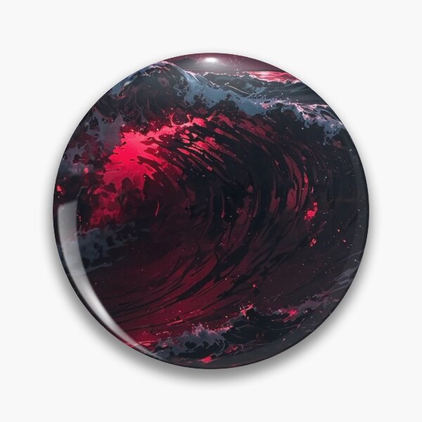 Item preview, Red Blood Moon Over Stormy Ocean Waves — Crimson Gothic Sea Art designed and sold by LYAN-STORE.