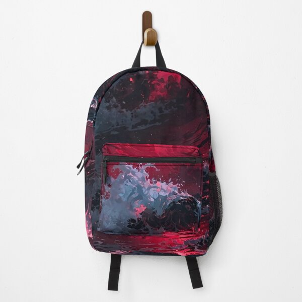 Item preview, Red Blood Moon Over Stormy Ocean Waves — Crimson Gothic Sea Art designed and sold by LYAN-STORE.
