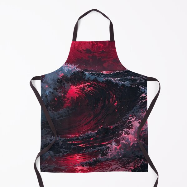 Item preview, Red Blood Moon Over Stormy Ocean Waves — Crimson Gothic Sea Art designed and sold by LYAN-STORE.
