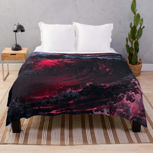 Item preview, Red Blood Moon Over Stormy Ocean Waves — Crimson Gothic Sea Art designed and sold by LYAN-STORE.
