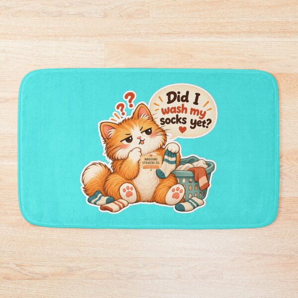Item preview, NAGGINGCAT3 BY NAGGINGSTICKERSCO. DID I WASH MY SOCKS YET? MUNDANE COLLECTION |AQUA Edition | No.02 designed and sold by LaMaisonOfMY.