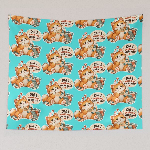 Item preview, NAGGINGCAT3 BY NAGGINGSTICKERSCO. DID I WASH MY SOCKS YET? MUNDANE COLLECTION |AQUA Edition | No.02 designed and sold by LaMaisonOfMY.