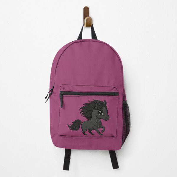 Item preview, A chibi-style drawing of the Black Abaga horse designed and sold by Cheval-de-coeur.