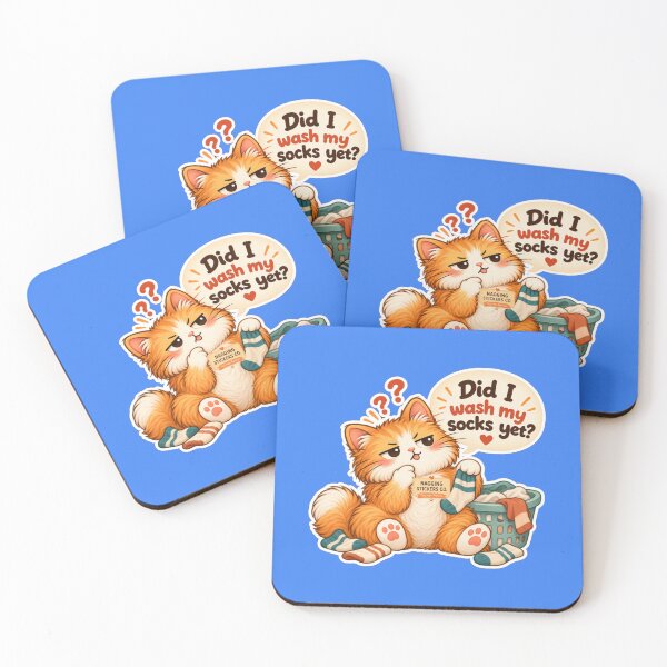 Item preview, NAGGINGCAT3 BY NAGGINGSTICKERSCO. DID I WASH MY SOCKS YET? MUNDANE COLLECTION |ELECTRIC BLUE Edition | No.02 designed and sold by LaMaisonOfMY.