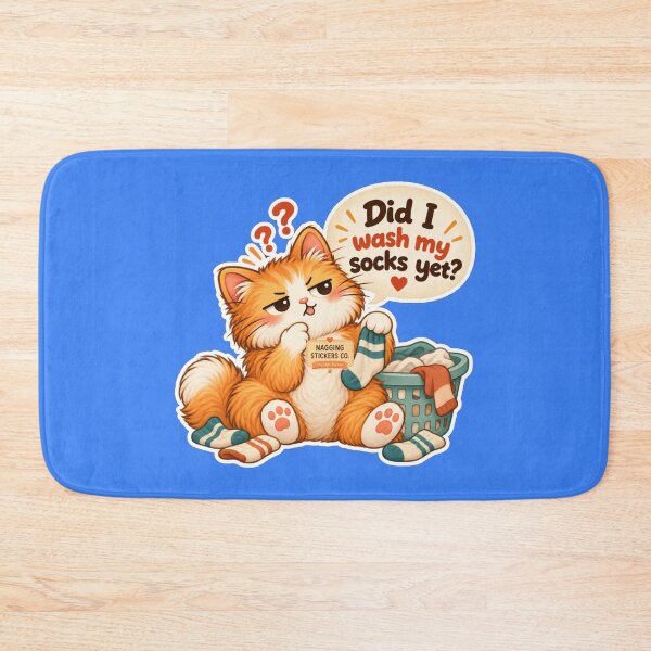 Item preview, NAGGINGCAT3 BY NAGGINGSTICKERSCO. DID I WASH MY SOCKS YET? MUNDANE COLLECTION |ELECTRIC BLUE Edition | No.02 designed and sold by LaMaisonOfMY.