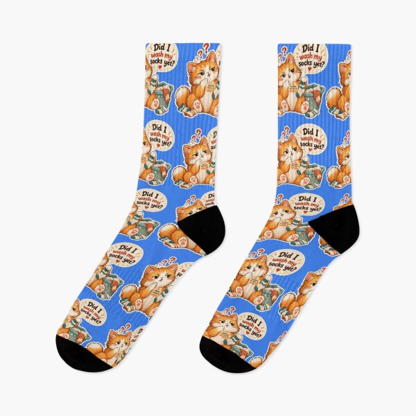 Item preview, NAGGINGCAT3 BY NAGGINGSTICKERSCO. DID I WASH MY SOCKS YET? MUNDANE COLLECTION |ELECTRIC BLUE Edition | No.02 designed and sold by LaMaisonOfMY.