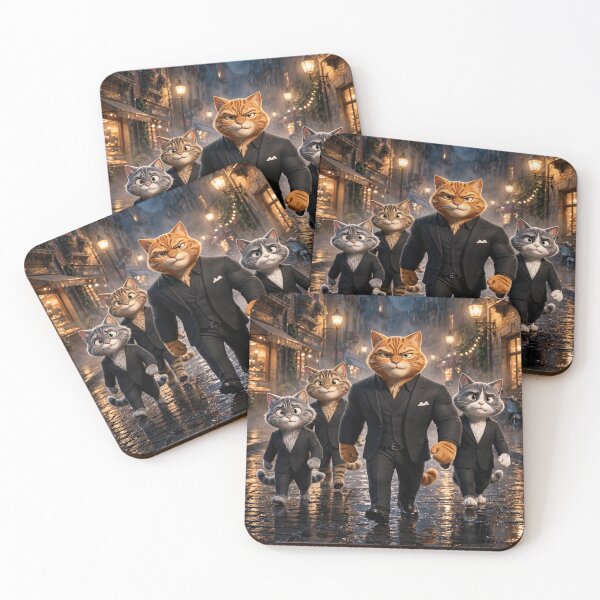 Item preview, Mafia Cat Family Walking Cinematic Art designed and sold by KuzeyWestStudio.