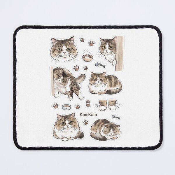 Item preview, KAM KAM the Fluffy Tabby Cat Sticker Pack - Cute Watercolor Illustrations designed and sold by PetalsPaws.