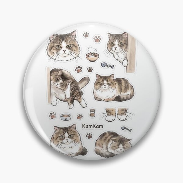 Item preview, KAM KAM the Fluffy Tabby Cat Sticker Pack - Cute Watercolor Illustrations designed and sold by PetalsPaws.