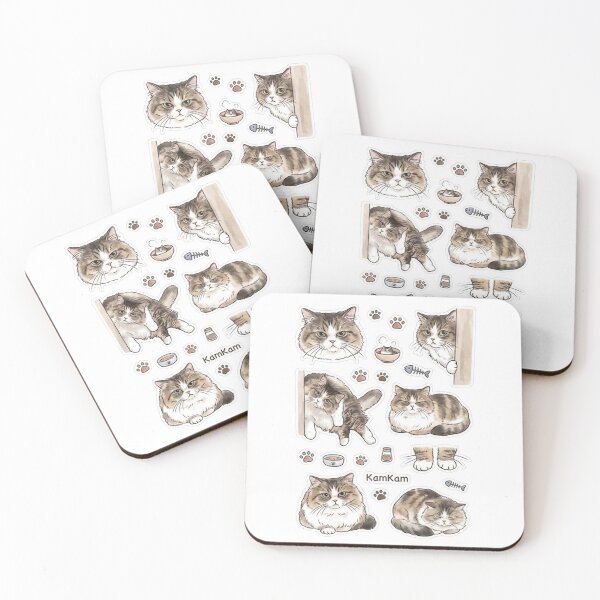 Item preview, KAM KAM the Fluffy Tabby Cat Sticker Pack - Cute Watercolor Illustrations designed and sold by PetalsPaws.