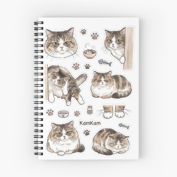 Item preview, KAM KAM the Fluffy Tabby Cat Sticker Pack - Cute Watercolor Illustrations designed and sold by PetalsPaws.