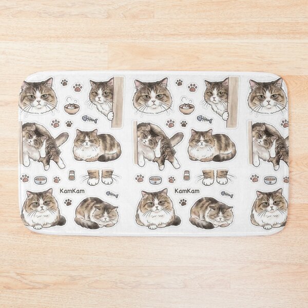 Item preview, KAM KAM the Fluffy Tabby Cat Sticker Pack - Cute Watercolor Illustrations designed and sold by PetalsPaws.