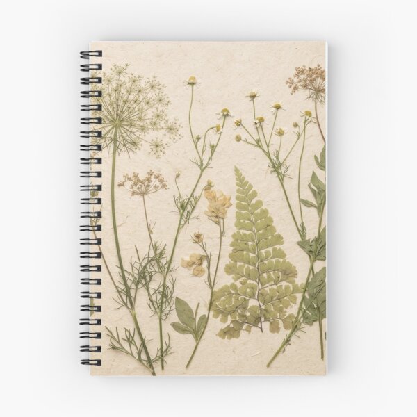 Item preview, Sun-Washed Herbarium Pressed Wildflowers & Ferns Art Print designed and sold by NocturnBotany.