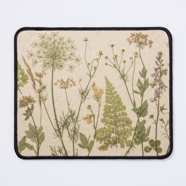Item preview, Sun-Washed Herbarium Pressed Wildflowers & Ferns Art Print designed and sold by NocturnBotany.