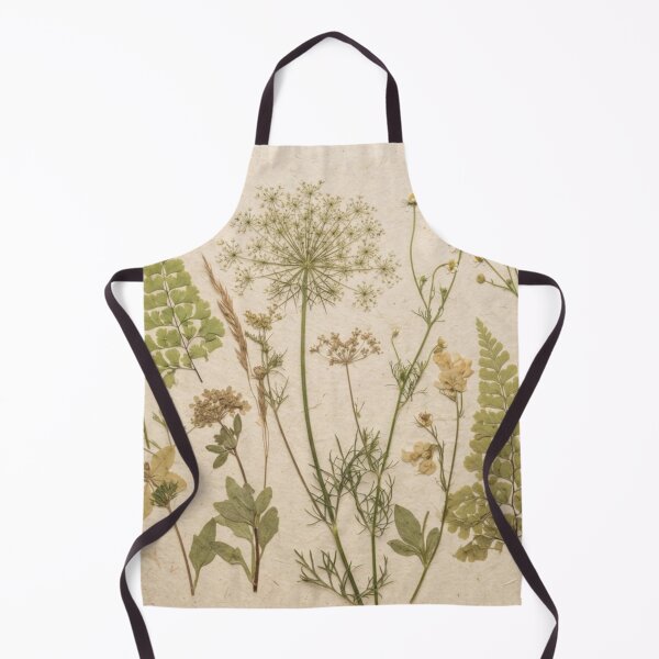 Item preview, Sun-Washed Herbarium Pressed Wildflowers & Ferns Art Print designed and sold by NocturnBotany.