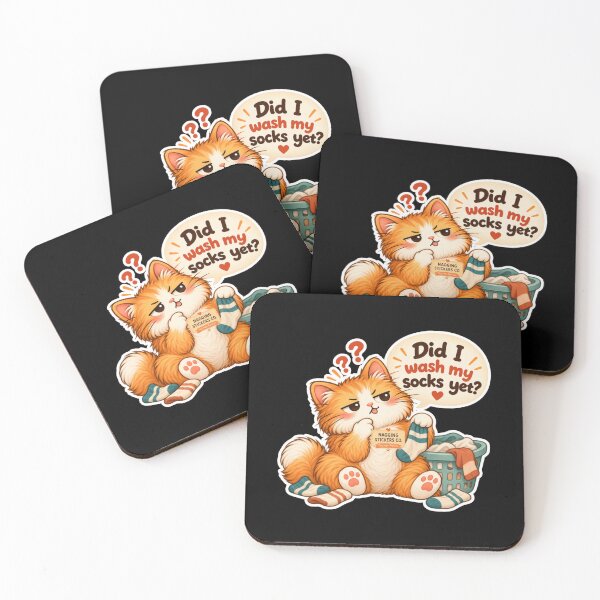 Item preview, NAGGINGCAT3 BY NAGGINGSTICKERSCO. DID I WASH MY SOCKS YET? MUNDANE COLLECTION |BLACK Edition | No.02 designed and sold by LaMaisonOfMY.