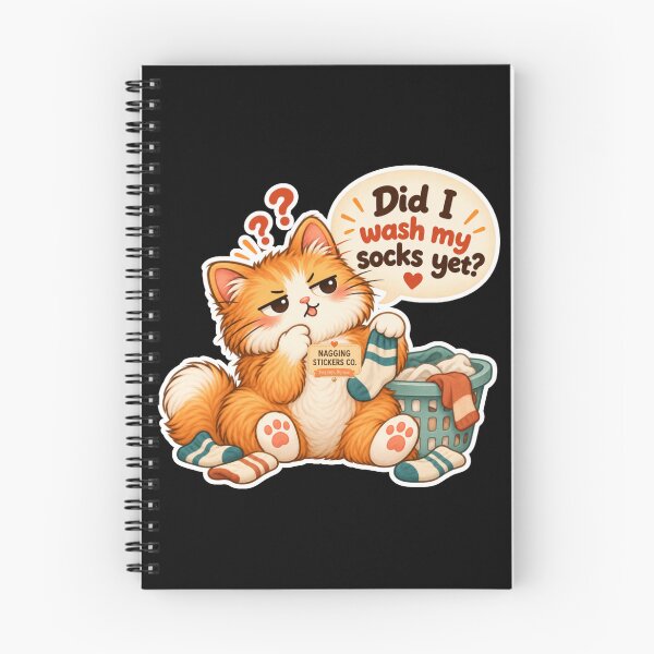 Item preview, NAGGINGCAT3 BY NAGGINGSTICKERSCO. DID I WASH MY SOCKS YET? MUNDANE COLLECTION |BLACK Edition | No.02 designed and sold by LaMaisonOfMY.