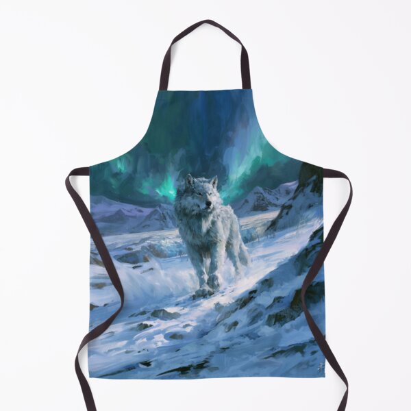 Item preview, A gigantic Amarok of Inuit mythology standing upon a vast snow-covered Arctic landscape beneath the northern lights, Fantasy & Mythological Creatures designed and sold by CDC40.