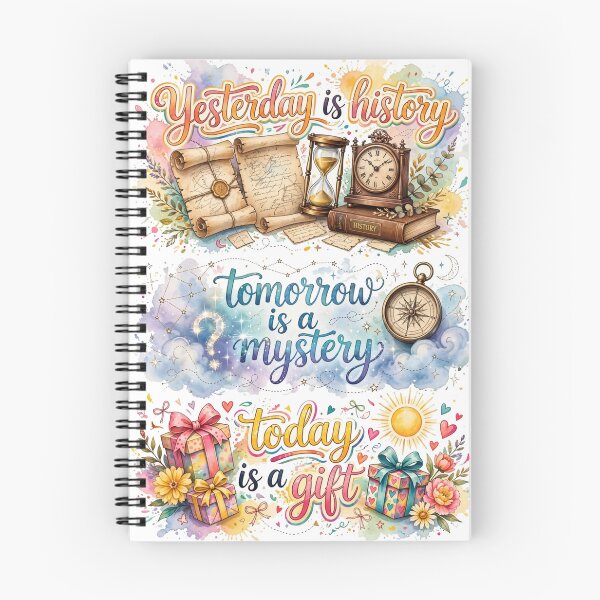 Item preview, Yesterday is History, Tomorrow is a Mystery, Today is a Gift | Inspirational Watercolor Quote  designed and sold by dalilashops.