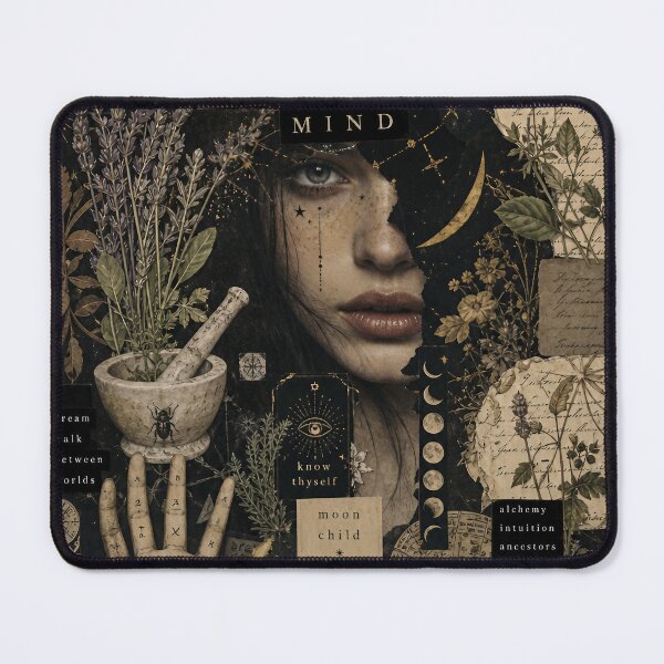 Item preview, The Witch's Mind – Surreal Witch Collage | Mystical Gothic Halloween Art designed and sold by Jandedan.