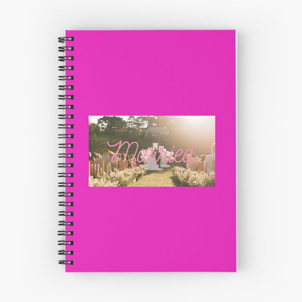 Item preview, Married Neon Pink Retro Script Golden Hour Wedding Party designed and sold by ZestlyStore94.