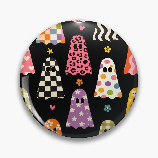 Item preview, Cute Girly Ghosts | Pink Floral Polka Dot & Striped Halloween Ghost Pattern designed and sold by Uniquememorable.