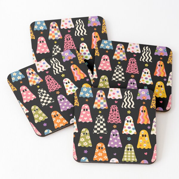 Item preview, Cute Girly Ghosts | Pink Floral Polka Dot & Striped Halloween Ghost Pattern designed and sold by Uniquememorable.