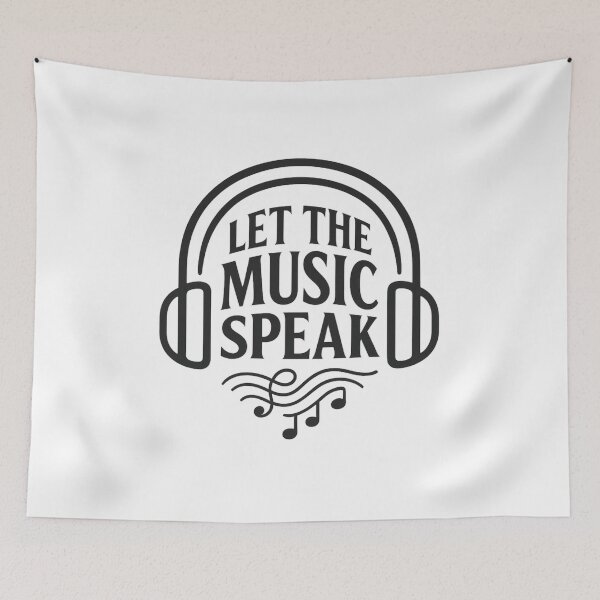 Item preview, Let the Music Speak – Headphones & Notes Music Lover Minimalist Design designed and sold by SoulThread Studio.