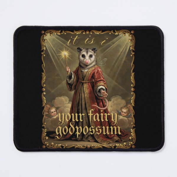 Item preview, It Is I Your Fairy Godpossum Whimsical Opossum Meme designed and sold by Redgiant87x.