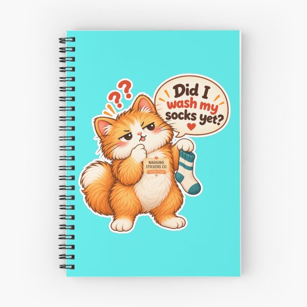 Item preview, NAGGINGCAT3 BY NAGGINGSTICKERSCO. DID I WASH MY SOCKS YET? MUNDANE COLLECTION | AQUA Edition | No.03 designed and sold by LaMaisonOfMY.