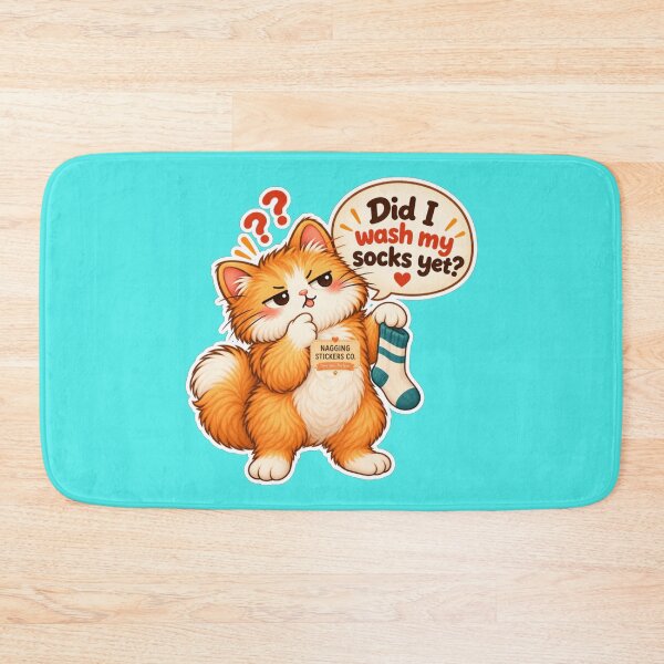 Item preview, NAGGINGCAT3 BY NAGGINGSTICKERSCO. DID I WASH MY SOCKS YET? MUNDANE COLLECTION | AQUA Edition | No.03 designed and sold by LaMaisonOfMY.