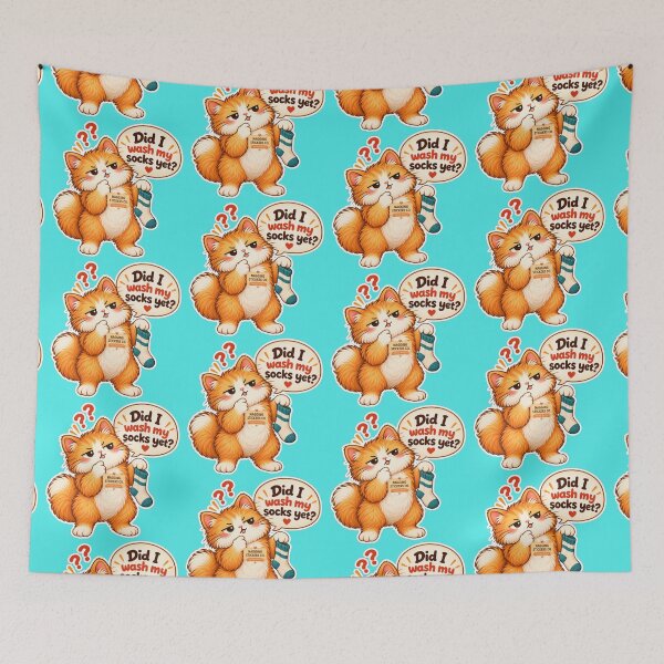 Item preview, NAGGINGCAT3 BY NAGGINGSTICKERSCO. DID I WASH MY SOCKS YET? MUNDANE COLLECTION | AQUA Edition | No.03 designed and sold by LaMaisonOfMY.