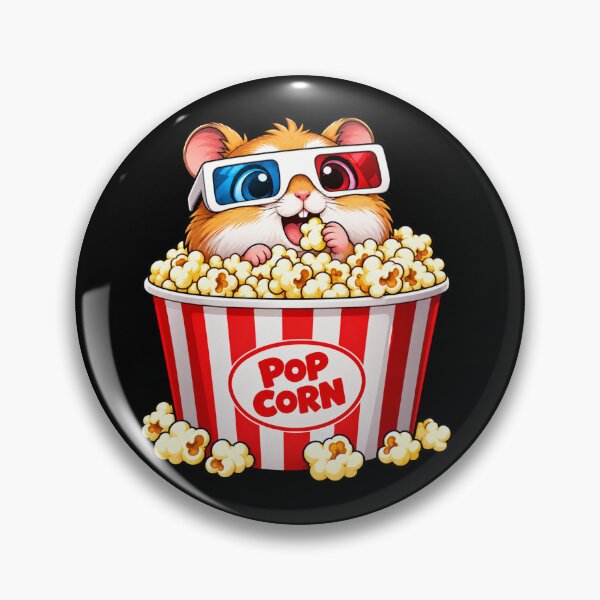 Item preview, Adorable hamster with popcorn and 3D glasses designed and sold by Imprearte.