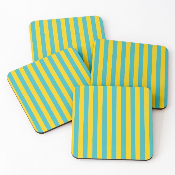 Item preview, Vertical stripes in yellow and aqua designed and sold by RishabhArts1.