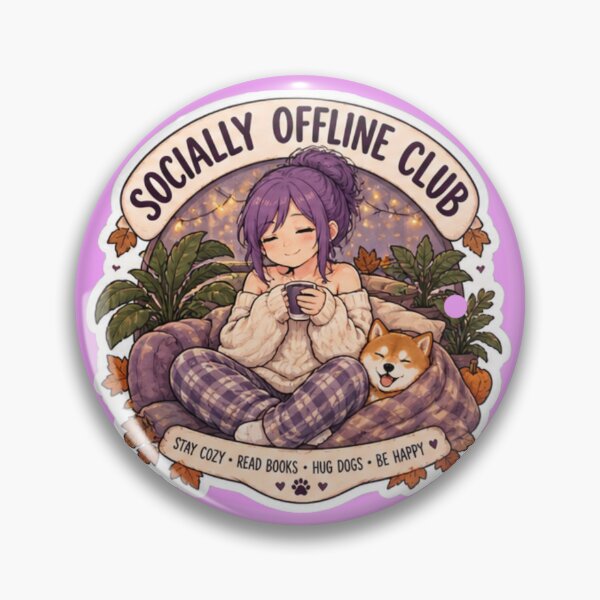 Item preview, Stay Cozy Read Books Hug Dogs Anime Girl Design | Socially Offline Club Autumn designed and sold by DailyStruggleCo.