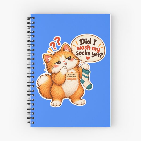 Item preview, NAGGINGCAT3 BY NAGGINGSTICKERSCO. DID I WASH MY SOCKS YET? MUNDANE COLLECTION | ELECTRIC BLUE Edition | No.03 designed and sold by LaMaisonOfMY.