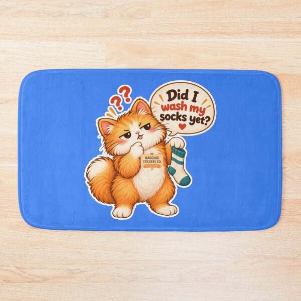 Item preview, NAGGINGCAT3 BY NAGGINGSTICKERSCO. DID I WASH MY SOCKS YET? MUNDANE COLLECTION | ELECTRIC BLUE Edition | No.03 designed and sold by LaMaisonOfMY.