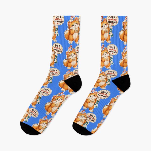Item preview, NAGGINGCAT3 BY NAGGINGSTICKERSCO. DID I WASH MY SOCKS YET? MUNDANE COLLECTION | ELECTRIC BLUE Edition | No.03 designed and sold by LaMaisonOfMY.