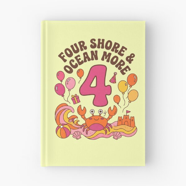 Item preview, Four Shore & Ocean More 4th Birthday – Cute Crab Beach Birthday Design designed and sold by Sea Gem.