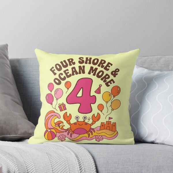 Item preview, Four Shore & Ocean More 4th Birthday – Cute Crab Beach Birthday Design designed and sold by Sea Gem.
