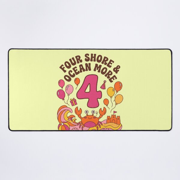 Item preview, Four Shore & Ocean More 4th Birthday – Cute Crab Beach Birthday Design designed and sold by Sea Gem.