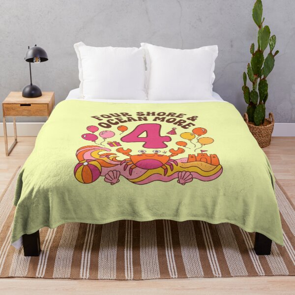 Item preview, Four Shore & Ocean More 4th Birthday – Cute Crab Beach Birthday Design designed and sold by Sea Gem.