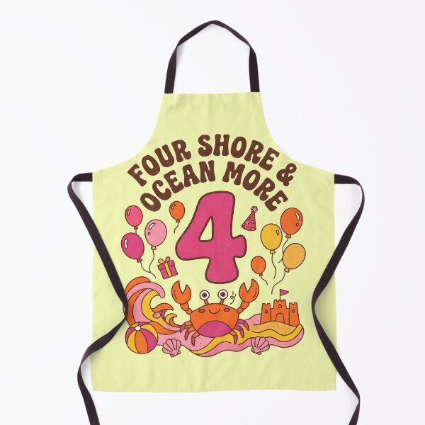 Item preview, Four Shore & Ocean More 4th Birthday – Cute Crab Beach Birthday Design designed and sold by Sea Gem.
