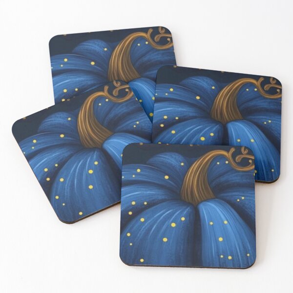 Item preview, Magic Navy Blue Pumpkin with Gold Sparkles — Celestial Magical Halloween Art designed and sold by LYAN-STORE.