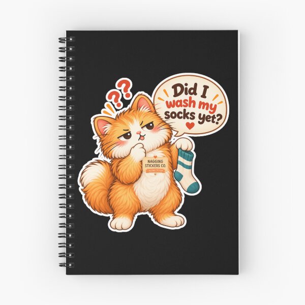 Item preview, NAGGINGCAT3 BY NAGGINGSTICKERSCO. DID I WASH MY SOCKS YET? MUNDANE COLLECTION | BLACK Edition | No.03 designed and sold by LaMaisonOfMY.