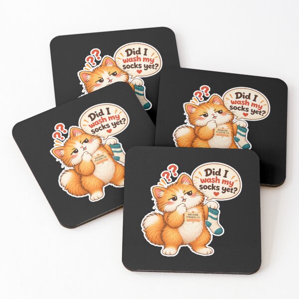 Item preview, NAGGINGCAT3 BY NAGGINGSTICKERSCO. DID I WASH MY SOCKS YET? MUNDANE COLLECTION | BLACK Edition | No.03 designed and sold by LaMaisonOfMY.