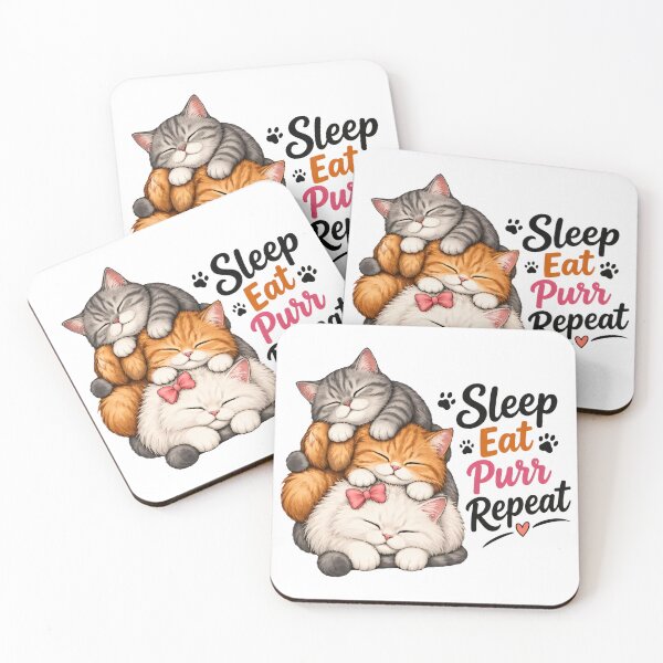 Item preview, Sleep Eat Purr Repeat Cute Kittens Stack designed and sold by GiaoCalonas.